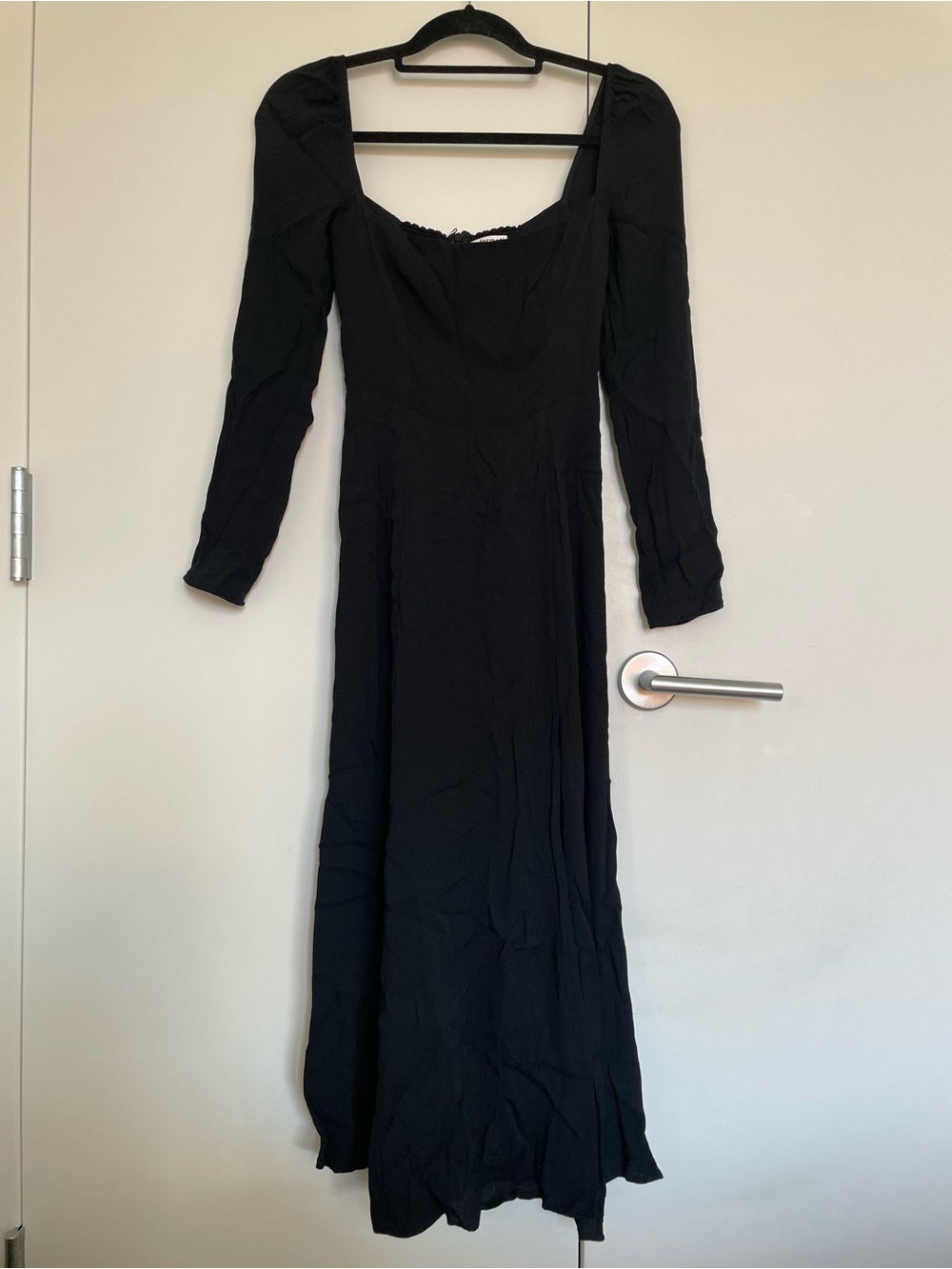 Reformation Black Long-Sleeve Maxi Dress
